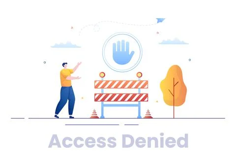 Login Access Denied Vector Illustration. System Refuses Password, Error and E Stock Illustration