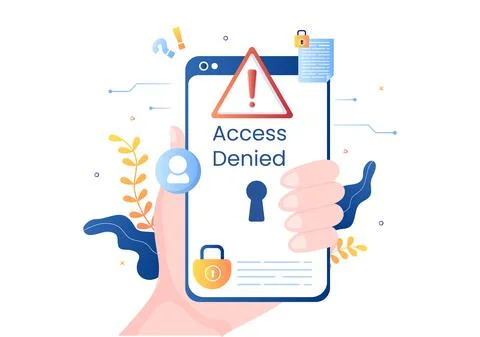 Login Access Denied Vector Illustration. System Refuses Password, Error and E Stock Illustration