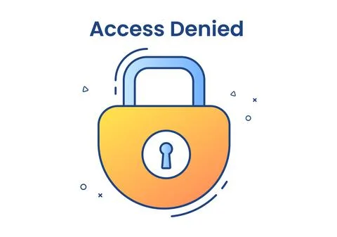 Login Access Denied Vector Illustration. System Refuses Password, Error and E Stock Illustration
