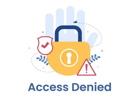 Login Access Denied Vector Illustration. System Refuses Password, Error and E Stock Illustration