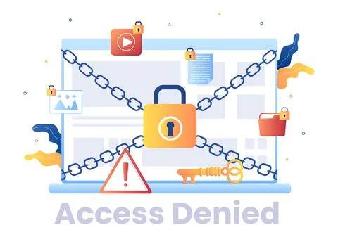Login Access Denied Vector Illustration. System Refuses Password, Error and E Stock Illustration