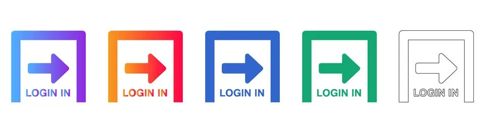 Login Access Interface Icon Set 스톡 일러스트