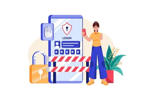 Login access protection 스톡 일러스트