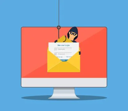 Login into account in email envelope Stock Illustration