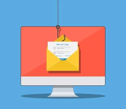 Login into account in email envelope Ilustración de archivo
