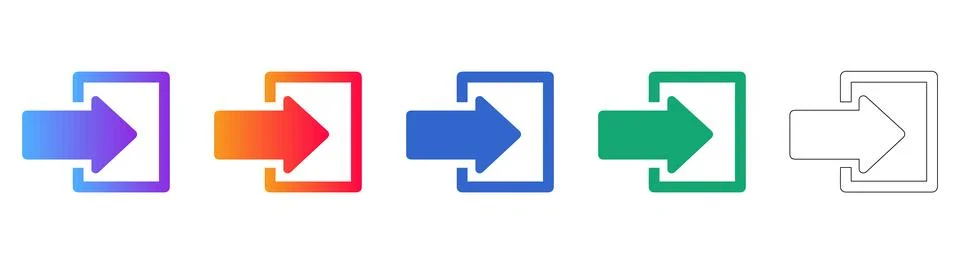 Login and Data Entry Arrow Icons Ilustração Stock