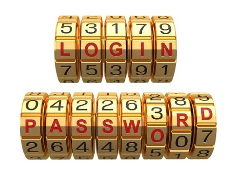 Login and  password as a combination system access Stock-Illustration