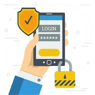 Login and password when you log in to smartphone イラスト素材