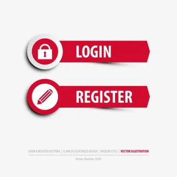 Login and register buttons Stock Illustration