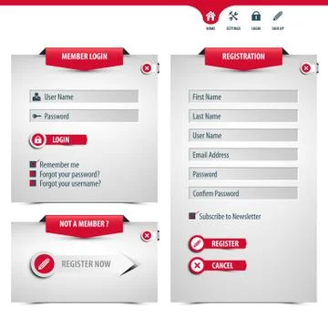 Login and register form Stock Illustration
