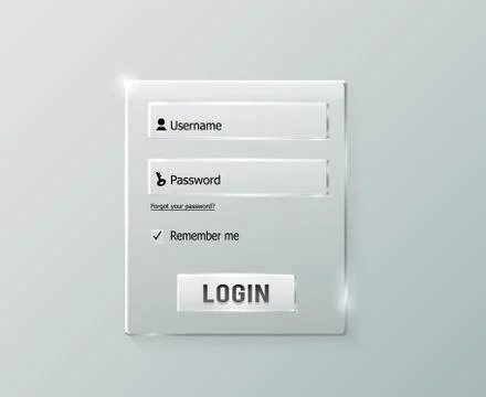 Login and register web glossy form Illustrazione stock