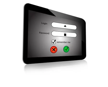 Login and  tablet Stock Illustration
