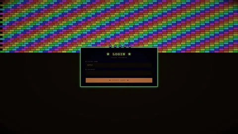 Login animation followed by hack animation with colorful background pattern.. Stock Footage 324590057
