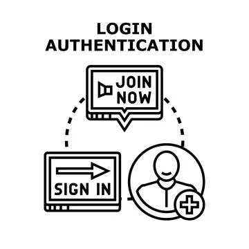 Login authentication process for secure user access Stock Illustration
