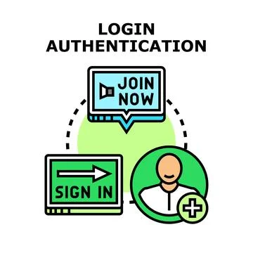Login authentication process for secure user access Stock Illustration