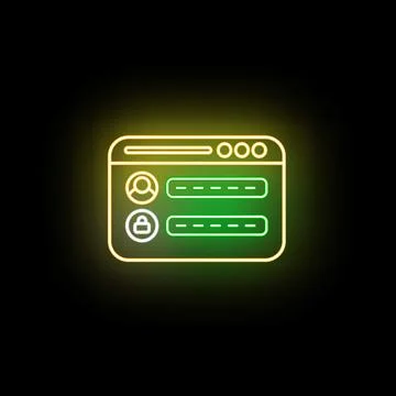 Login authentication screen user interface glowing outline 스톡 일러스트