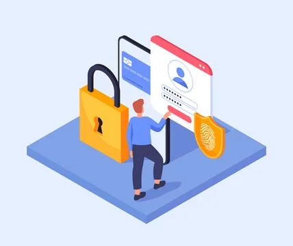 Login authentication security concept. Vector illustration Stock Illustration