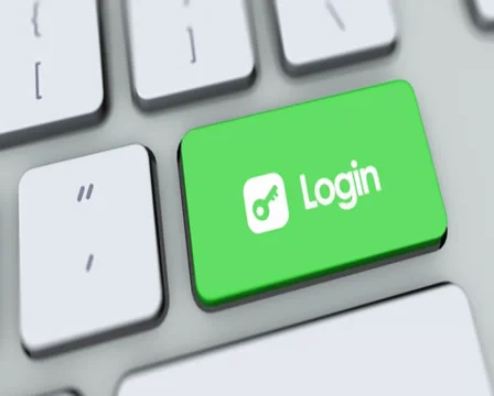 Login button on computer keyboard. Key is pressed, click for HD Stock Footage 35647589