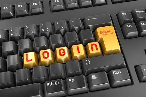 Login button Login button , This is a computer generated and 3d rendered p... Stock Photos