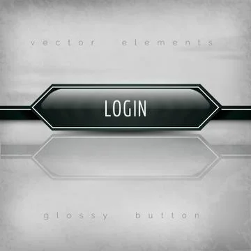 Login Button - Modern plastic buttons with sharp corners. Stock Illustration