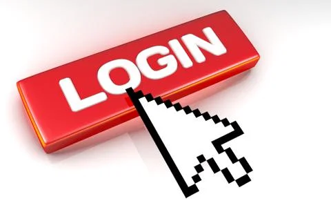 Login button with mouse cursor over Stock Illustration