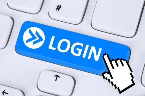 Login button submit with password on internet computer Stock Illustration