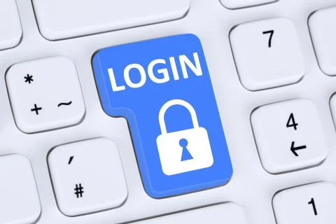 Login button submit with password online on internet web computer Stock Photos