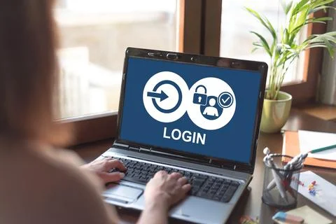 Login concept on a laptop screen Stock Photos