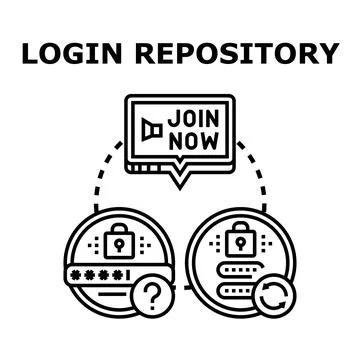 Login credentials repository access and secure account creating Stock Illustration