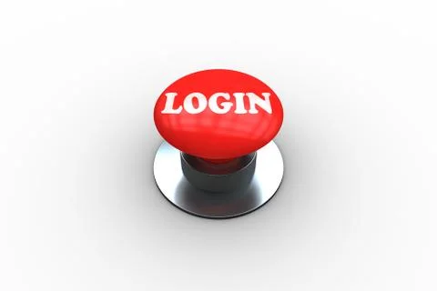 Login on digitally generated red push button Stock Illustration