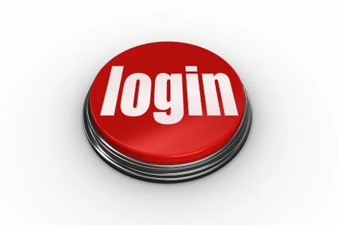 Login on digitally generated red push button Stock Illustration