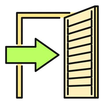 Login entry arrow going into open door icon Illustrazione stock