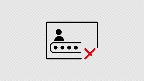 Login Error Alert Animation with Warning Symbol and Access Failure Notification Stock Footage 337080072