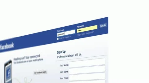 Login to facebook Stockbeeldmateriaal 11189123