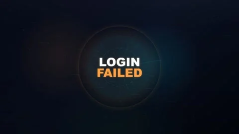 Login failed error message on futuristic cybersecurity interface Stock-Footage 347429789