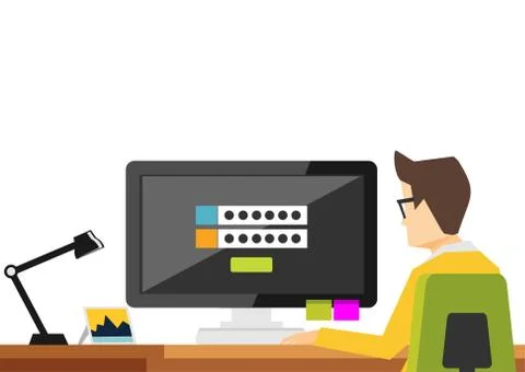 Login form to access system. Authentication login form system. Person insert Stock Illustration