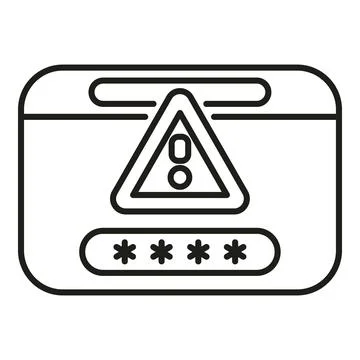 Login form displaying password error alert message Stock Illustration