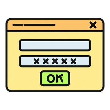 Login form displaying username password input fields Stock Illustration