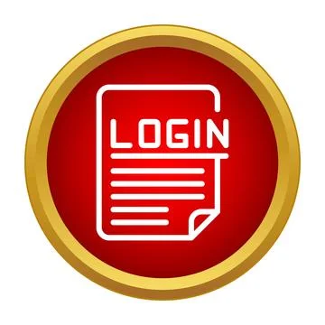Login form document icon inside red circle Illustrazione stock