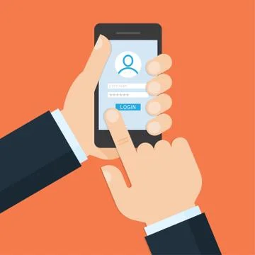 Login form illustration. Illustrazione stock