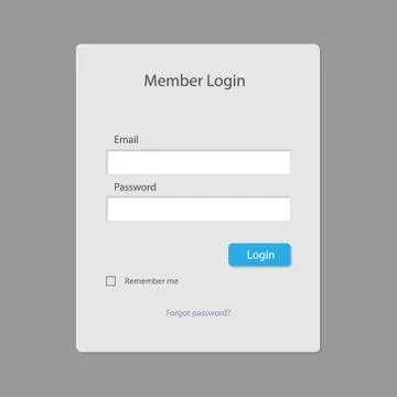 Login form page template Stock Illustration