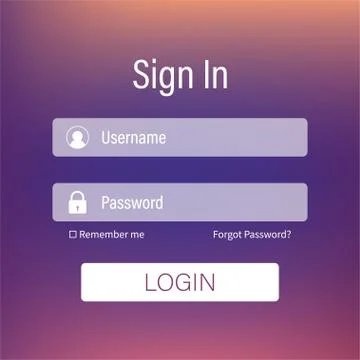 Login form page. Website ui vector elements. Vector stock illustration. Stock Illustration