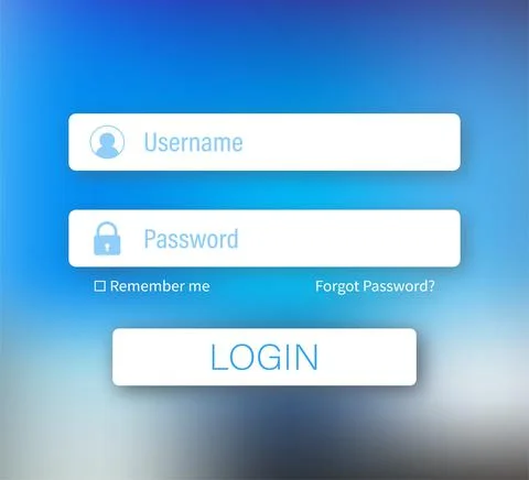 Login form page. Website ui vector elements. Vector stock illustration Stock Illustration