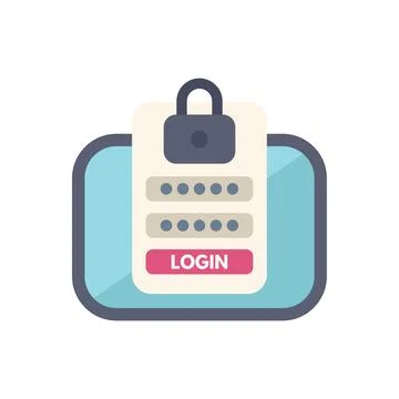 Login form showing access to user on computer screen Stock Illustration