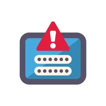 Login form showing warning message on a tablet Stock Illustration