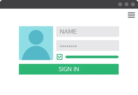 Login Form UI UX Web Design Template Stock Illustration