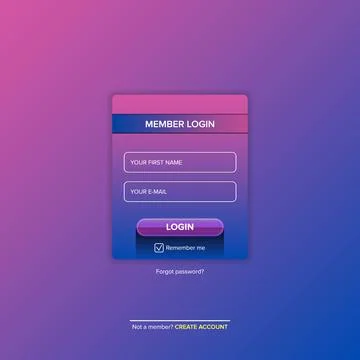 Login form web page design template or mock up. Mobile website ui vector Ilustración de archivo