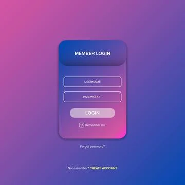 Login form web page design template or mock up. Mobile website ui vector Stock Illustration