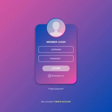 Login form web page design template or mock up. Mobile website ui vector Illustrazione stock