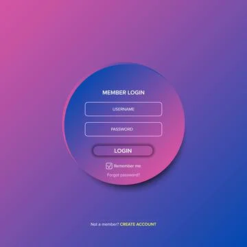Login form web page design template or mock up. Mobile website ui vector Stock Illustration